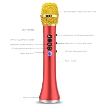 L-698D Profesionālās 20W Pārnēsājamie Bezvadu Bluetooth Karaoke Mikrofons, Skaļrunis Ar Lielu Jaudas Dziedāt/Tikšanās