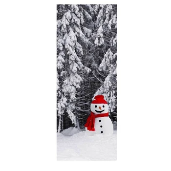 77cm/90cm Ziemassvētku Rotājumi 3D Sienas Uzlīmes Sniegavīrs Modelis Durvju Uzlīmes 24BA