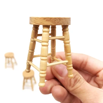 Simulācijas Mini Koka Krēsls Krēsla Modelis Mēbeles Rotaļlietas Leļļu Māja Apdare 1/12 Namiņš Miniatūri Aksesuāri