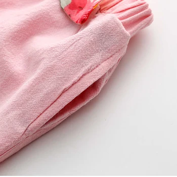 LittleSpring Meitenes Vasaras Komplekti Ziedu Modelis Bez Piedurknēm, Apakškrekli Stabilu Loku Šorti Apģērbi