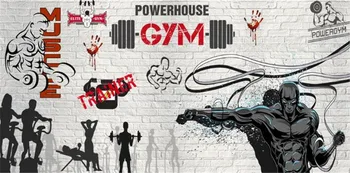 Milofi pielāgotas 3D sienas tapetes personības boksa ķieģeļu sienas grafiti sports fitnesa klubs attēla sienas fona sienas