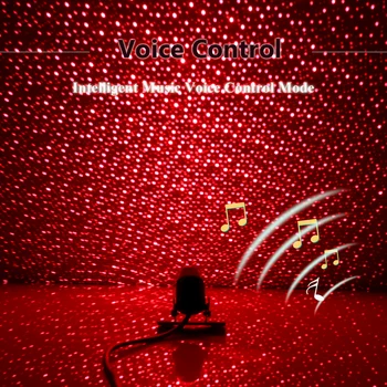 Interjera Dekoratīvā Gaismas Atmosfēru Apkārtējo Zvaigžņu Gaismu LED Gaismas Balss Kontroles Tālvadības pults DJ Krāsains Mūzikas Skaņas Lampas