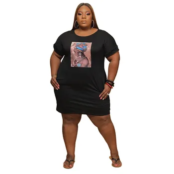 Raksturs Iespiesti Gadījuma T Krekls Kleitas Sievietēm Liekšķere Kakla Īsām Piedurknēm Bodycon Kleita Vasaras Augsta Vidukļa Pakete Hip Vestidos
