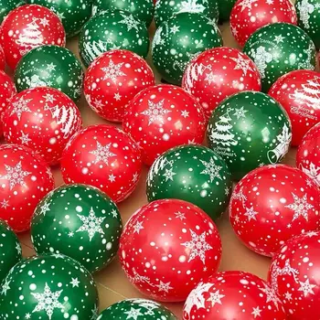 20pcs/30pcs 10inch Ziemassvētku Eglīte Baloni Zaļš Sarkans Balts Ballon Ziemassvētku Rotājumi Mājās Sniega Santa Claus Drukāt Balons
