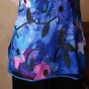Īpašais Piedāvājums Blue Sieviešu Mežģīņu blūzes Ķīniešu tradicionālās cheong-sam topi, sieviešu Slim krekli Vasaras blusa Mujer CamisaTYR051902