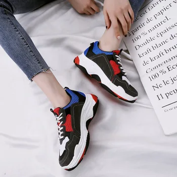 Līdz 2018. gada Pavasarī Jaunu Modes Zīmolu Dāma Gadījuma Vulkanizētas Kurpes Sieviešu Kurpes pu Ādas Meiteni, Atpūtas Platformas Sneaker Soft Gadījuma Kurpes