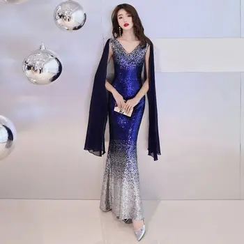 Modes kleitas, sieviešu kleitas puse kleitas vakariņas apģērbu korejiešu stilā cieņu un elegantu Prezentācijas zivs astei līdzīgs kleitas trompete