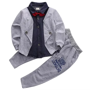 2gab Džentlmenis Set Baby Toddler Zēni Bērniem Krekls Top+ Garās Bikses Apģērbs Apģērbs