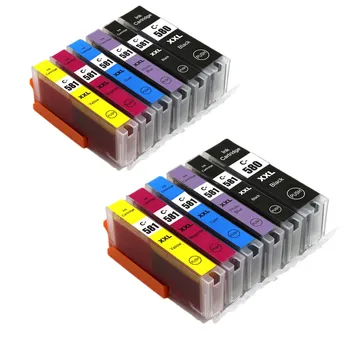 12PCS Saderīgu AĢIN 580 CLI 581 XL tintes kasetnes CANON TR7550 TR8550 TS6150 TS6151 TS8150 TS8151 TS8152 TS9150 TS9155