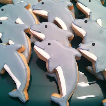 KENIAO Delfīnu Cookie Cutter Bērniem Dzimšanas dienas ballīti - Cepumi / Karamele / Konditorejas izstrādājumi /Maizes Griezējs - 10.1x6.2 cm - Nerūsējošā Tērauda