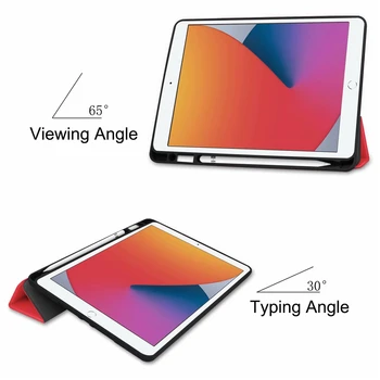 Jaunu Lietu iPad 10.2 Gadījumā, ja iPad 8. 7. Paaudzes 2019 2020 Mīksto TPU Tablete Segtu ar Zīmuļa Turētāju ekrāns + Pildspalvas dāvanas