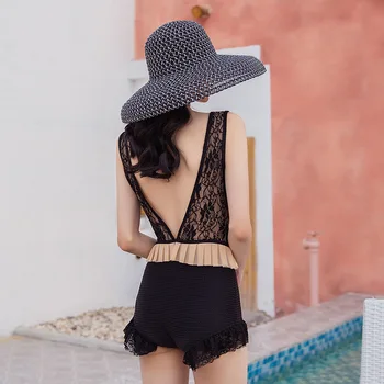 Peldkostīms Sievietēm Ir 2021. Viens Gabals Vasaras Apģērbu Peldkostīmi Jaunu Ins Hot Sexy Backless Mežģīņu Svārki Web Dot Kokvilnas Sierra Surfer Peldēšanās