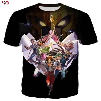 Jaunākās Anime Saint Seiya T Krekli Vīriešiem/Sievietēm, 3D Druka, T-krekli ar Īsām Piedurknēm Harajuku Stils T-krekls Streetwear Puloveri Z420