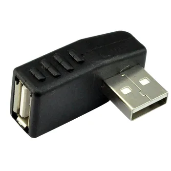 USB2.0 Sieviešu un Vīriešu Kreiso Leņķis Paplašinājuma Adapteris USB 2.0 M/F Sieviešu un Vīriešu 90 Grādu pa Kreisi Leņķa Savienotājs Adapteri