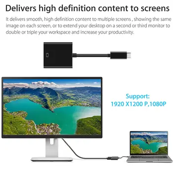 USB-C Tips-C HDTV HDMI Adaptera Kabelis Samsung 8. pielikums 9. pielikums S8 S9