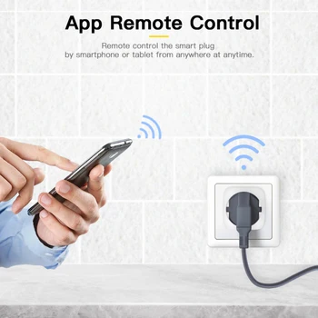 16.A WiFi Smart Plug Pilnvaras Uzraudzīt ES/FR Drošības Ligzda Smart Home Darbi Ar Alexa, Google Home Tuya / Smart APP Nav Nepieciešama centrs