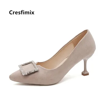 Cresfimix sieviešu gadījuma augstas kvalitātes seksīga rozā augstpapēžu kurpes sieviešu modes sweet puse augsti papēži Frauen Augstiem Papēžiem a5399