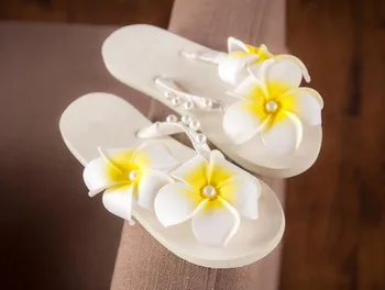 Bezmaksas piegāde olu ziedu pludmales čības, sieviešu ziedi flip-flops jūrmalas kūrorta vasaras ziedu čības dzīvoklis apavi
