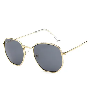 2018 Daudzstūru Sieviešu Saulesbrilles Vīriešiem Brilles Dāma Luksusa Retro Metāla, Saules Brilles Vintage Spogulis UV400 oculos de sol