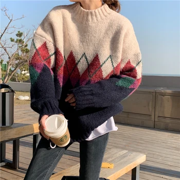 Apaļa kakla džemperis trikotāžas džemperis sievietēm 