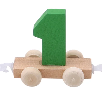 Radošā Bērniem Digitālo Mazu Vilcienu 0-9 Numuru Dzelzceļa Modelis, Koka Vilcienu Kids Izglītojošās Rotaļlietas Bērnam Agrā Bērnībā Koka Rotaļlietas