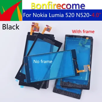 Par Nokia Lumia 520 N520 Touch Screen Panelis Digitizer Sensors Priekšējā Stikla Ārējo Touchscreen Nomaiņa