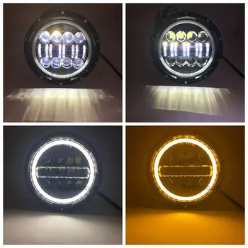 Jauno 7 Collu Motociklu Projektoru Hi/Lo LED Spuldzes Lukturu 7
