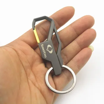 3D Metāla Automašīnu Atslēgu, Gredzenu Keychain Atslēgu Turētājs Logo Modes SsangYong Actyon Turismo Ssang Yong Rodius Emblēmu Auto Piederumi