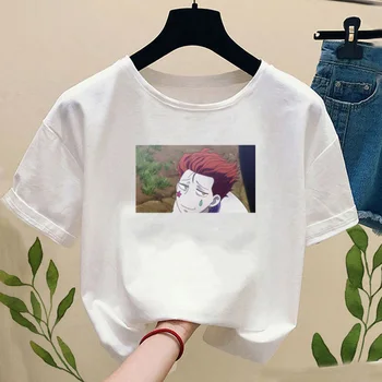 Japāņu Anime, Sieviešu T-krekls Sisso Hisoka Modes Karikatūra T-krekls Sieviešu Camiseta Mujer Vasaras Balts Harajuku Grafiskais T-krekls