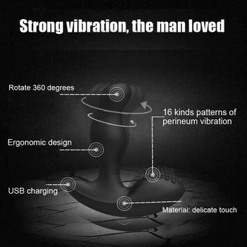 Rotācijas 16 Režīms Vibrācijas Vīriešu Prostatas Massager G-Spot Stimulēt Vibrators Butt Kontaktspraudņi Anālās Seksa Rotaļlietas Masturbator Vīriešiem Sievietēm