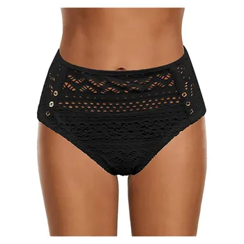 Sievietes Augstu Vidukļa Ruched Bikini Bottom Bikses Elactic Peldkostīmi, Gruntis, Pludmales peldkostīms Beachwear Sandales Šortus, Mežģīņu Biksītes #YP