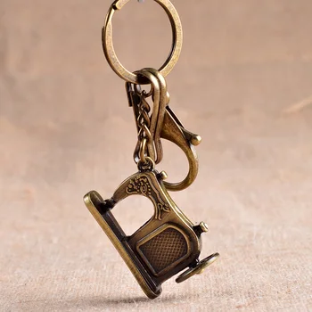 Augstas Kvalitātes Diy Vintage Keychain Antīkas Bronzas Cinka Sakausējuma Metāla Keyring Šujmašīnu Ķēdes Suvenīri Dāvanu Šarmu Auto Chaveiro