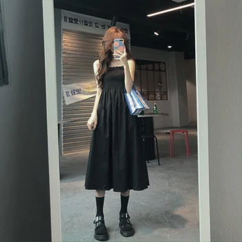 Ir 2021. Jauno Vasaras korejiešu Stila Izjūtu Dizaina Graciozs Slīdēšanas Kleitu Vidēja Garuma Kleita Sievietēm kawaii apģērbu sweet lolita kleita