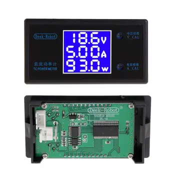 DC 0-50V 5.A 250W LCD Ciparu Voltmetrs Ammeter Wattmeter Spriegums Strāva Jauda Metru Voltu Detector Tester Monitors 12V 24V 36V