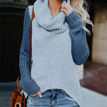 Brīvs džemperis sieviešu džemperi Sievietēm Pie Pleca Džemperis Gadījuma Raibs Džemperis ar garām Piedurknēm Sweatshit Y827