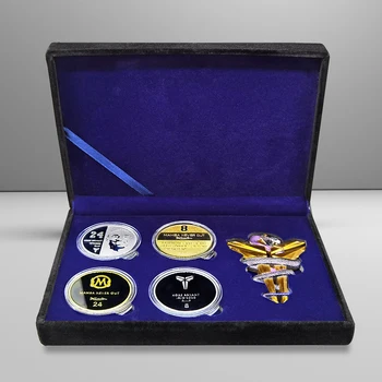Piemiņas monēta NBA zvaigzne Kobe monētu, medaļu Mamba garu logo viper žetons basketbola roku dāvanu kastē