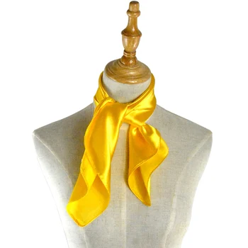 SISHION Jaunu 50s Vintage Stila 60cm*60cm Satīna Sieviešu Šalles Modes Cietā Dzeltenā Sieviešu Šalle Šalles foulard femme SD0004