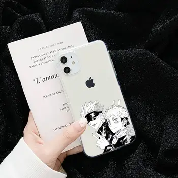 Jujutsu Kaisen Anime Telefonu Gadījumā Pārredzama iPhone 11 12 mini pro XS MAX 8, Plus 7 X XR