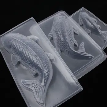 Modes 3D Koi Zivju Formas Plastmasas Kūka Šokolādes Želejas Cukura amatniecības Pelējuma rokas Lējuma Veidnes Kūka Dekorēšanas Veidnes Cepšanas Rīki
