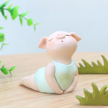 Radošā animācijas filmu gudrs cūku dzīvnieku mājas mēbeles, pasaku dārzu, kāzu dekorēšana aksesuāri sveķu figūriņas amatniecības