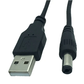0,25 m USB 2.0 Male Plug līdz 5.5mmx2.1mm DC Strāvas pagarinātāja Kabelis fpr Mobilais TV