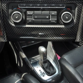 27pcs Oglekļa Šķiedras Izskatās Auto Stils Interjerā Komplekti Konsoles Rīkiem Rokturi, Durvju Paneļa Apdare Priekš Volkswagen, VW Golf 6 MK6 GTI 2008-