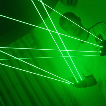 2019 New Augstas Kvalitātes Zaļā Lāzera Cimdi Naktsklubs, bārs puse deju dziedātāja deju aksesuārus DJ mehāniskās cimdi LED gaismas