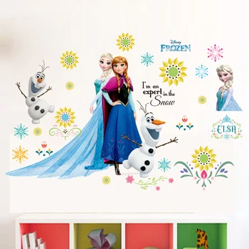 Disney Kids DIY Sienas Uzlīmes, Saldēti 2 Princese Anna Un Aisha Puzzle Bērniem, Telpu Dekorēšana PVC Pegatinas Autocollant Enfant