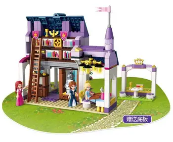 Ezermalas puses karaliskās bibliotēkas Princese kuģis pilsētas meitene attēls Ķieģeļus Celtniecības Bloki Izglītības Rotaļlieta Bērniem