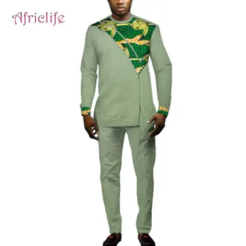 Gadījuma Āfrikas Vīriešu Apģērbu, Krekls Elsas Komplekti Dashiki Āfrikas Apģērbs Skaists Vīrieši 2 Gabali Dashiki Krekls ar Bikšu WYN693