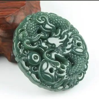 Dabas hetian izgatavots QINGYU XinJinag Pūķis zīmolu vīriešu izgatavots kulons bezmaksas piegāde