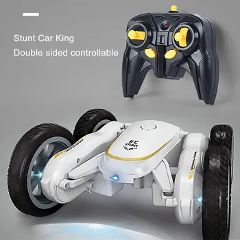 Tālvadības pults automašīnas rotaļlieta, četru riteņu piedziņa, double-sided iedomātā rotācija 360° triks anti-kritums transportlīdzekļa rotaļlietas, bērnu svētku dāvanu