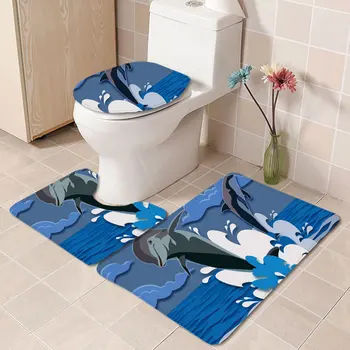 3pcs tualetes grīdas paklājs vannas istaba neslīdoša mat uzstādīt tualetes vāka paklājiņš, vannas istaba absorbējošo paklāju kartes pielāgošana