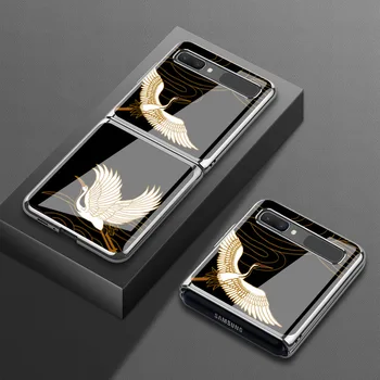 Samsung zflip mobilo tālruni gadījumā, celtnis sm-f7070 gadījumā 5g versija f7000 stikla apšuvuma f700n locīšana